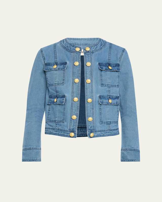 Yari Collarless Denim Jacket